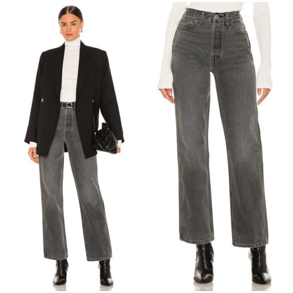 💕RE/DONE💕 Originals 90s High Rise Loose Jeans ~ Vintage Ash Grey 29 NWT